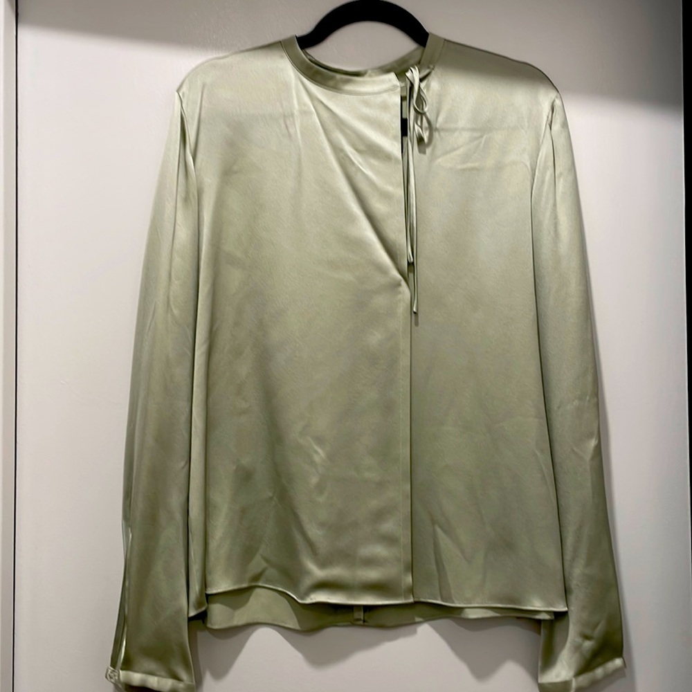 Vince Silk Tie Neck Blouse